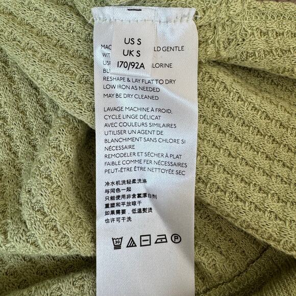 Free People We The Free Light Green Waffle Knit Thermal Tunic Long Sleeve Tee - Picture 12 of 12